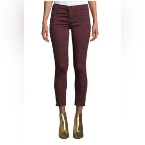 Joe's jeans merlot the icon skinny jean in maroon snake skin size 29